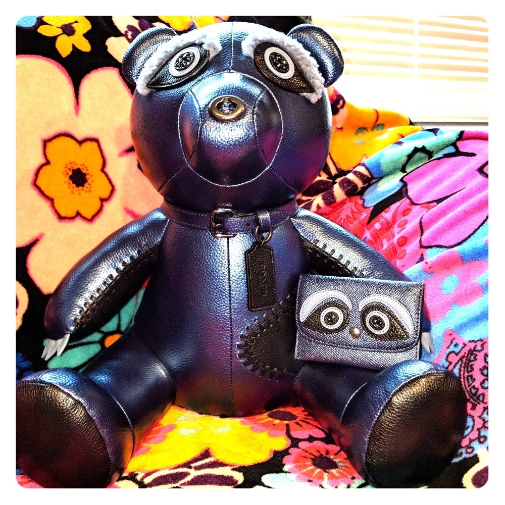 Limited edition coach bear with matching wallet